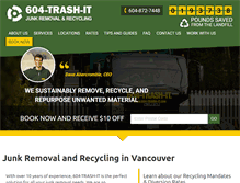 Tablet Screenshot of 604-trash-it.com